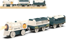 3PCS Battery Powered Train Set Motorized Fits Thomas Brio Chuggington Toy