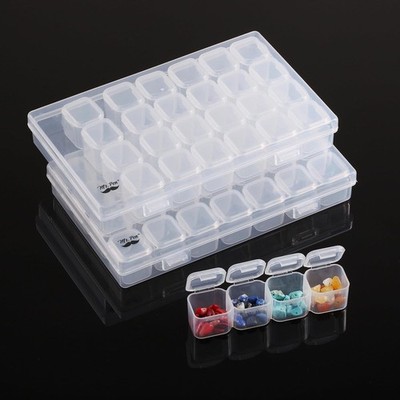 Mr. Pen-28 Grids, 2 Pack, Bead Storage 2 Pack-56 Pcs(6.8x4.4x1), Clear White 