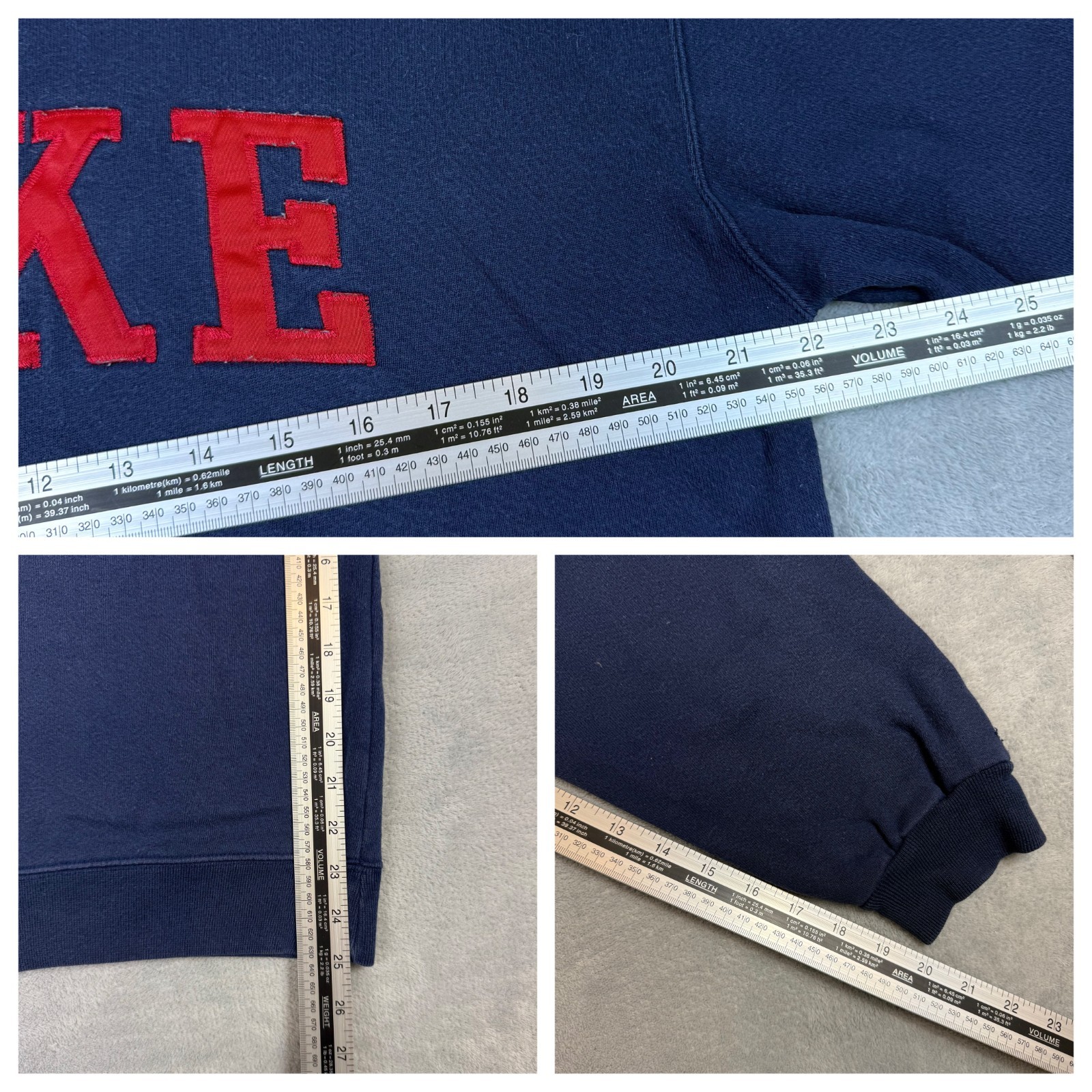 Vintage Nike 1990's Navy Red Spellout Heavyweight Oversized Small Sweatshirt image 5