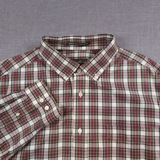 Eddie Bauer Men's XL Button-Down Collar Long Sleeve Casual Shirt Brown Plaid
