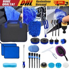 30tlg.Auto Reinigung Pinsel Set KFZ Detail Reinigungsbürsten Putztuch Schwamm