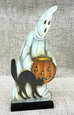 Bethany Lowe Vtg Style Stay Close Ghost Standing Dummy Board 15'' Kathy Seburn