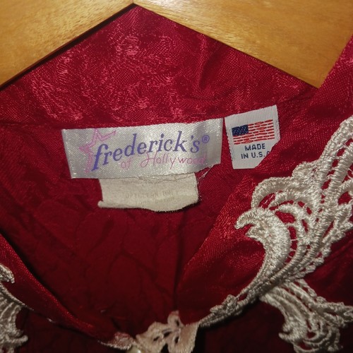 VTG Fredericks Of Hollywood Dress Red Heart Keyhole Lace Made In USA 90s S M - Picture 4 of 10