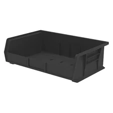 Akro-Mils 30255Black Hang & Stack Storage Bin, Plastic, Black, 5 In H, 16 1/2