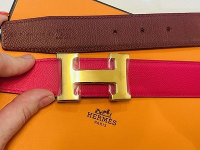 Hermes Belt Reversible Epsom Large Medium 32 Mexico Rose Fuchsia
