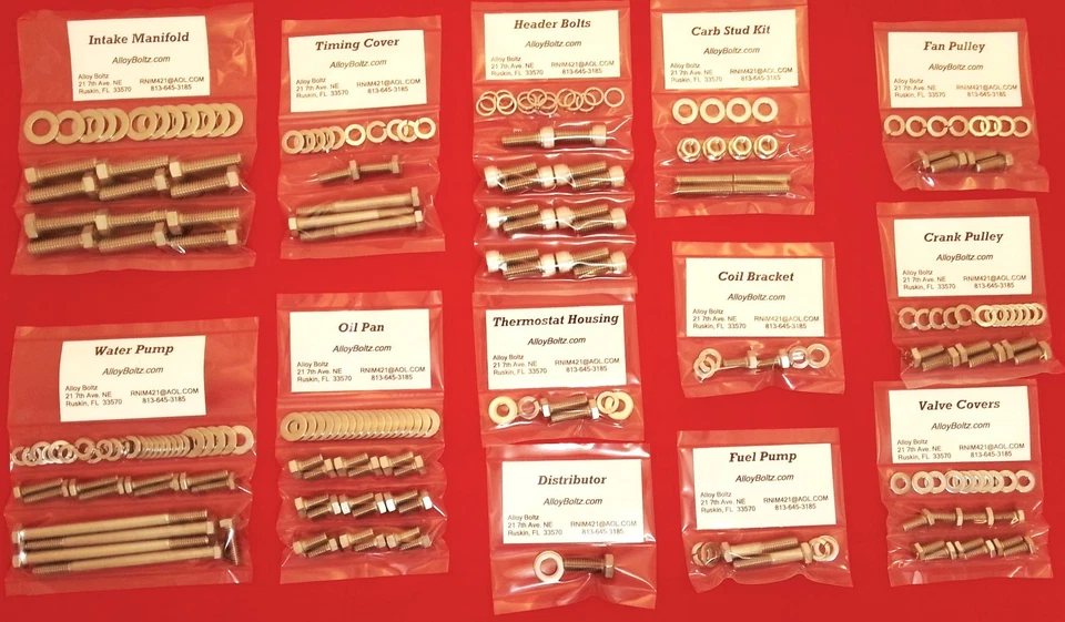 KIT DE TORNILLOS HEXAGONALES DE ACERO INOXIDABLE BUICK ENGINE BIG BLOCK 455 RIVIERA Foto 2 de 3