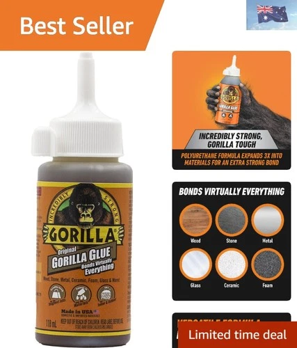 Gorilla Glue , 100% Waterproof, Indoor & Outdoor, Polyurethane Glue, VerOpens...