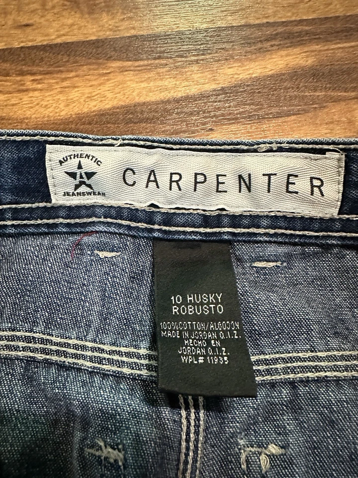 Pantalones Cortos De Colección Años 90 200 Arizona Carpenter Jean Niños 10 Husky Lavado Oscuro Patinador Foto 2 de 4