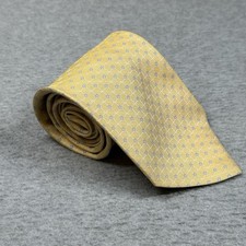 Brooks Brothers 346 Yellow Silk Geometric Necktie Classic Vintage Tie