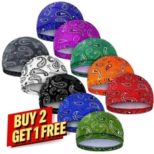 Cooling Bald Dome Skull Cap Helmet Liner Sport Beanie Hat Moisture Sweat Wicking