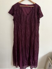 Together Burgundy Lace Detail Evening Wedding Guest Dress Size 32