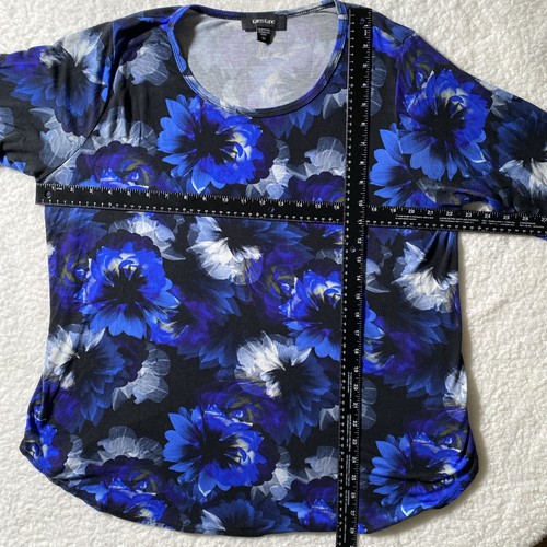 Karen Kane tunica floreale colorata blu/nero donna 1X made in USA - Foto 5 di 7