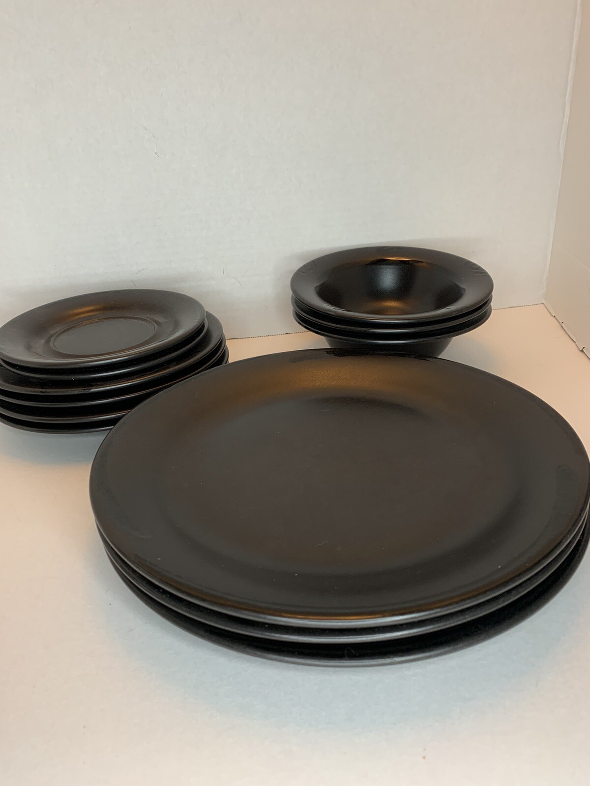 pfaltzgraff black dinnerware 12 Piece Set Used In Good Condition eBay