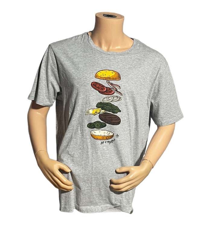 Мужская футболка Penguins hamburger серого цвета размер 2Xl новая 4890₽