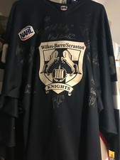 NAHL WILKES-BARRE/SCRANTON KNIGHTS TEAM SIGNED GOALIE GAME WORN HOCKEY JERSEY