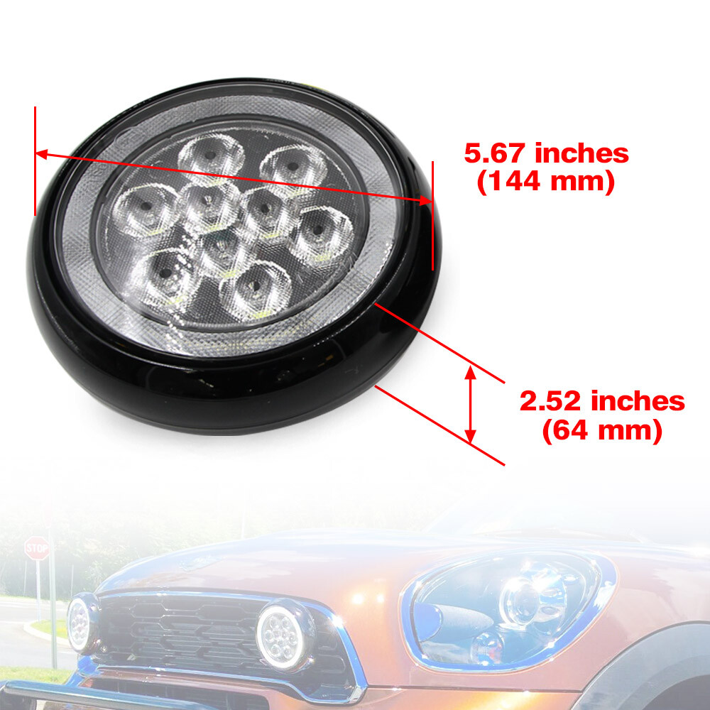 NSLUMO LED DRL Tagfahrlicht, Nebelscheinwerfer für Mini Cooper R60 R61 R56 R57 R55 R58 R59 LED Frontstoßstange Lauflicht Halo Ring DLRs 2 STÜCKE DRL E4 Zugelassen mit Halterungen
