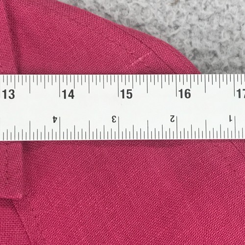 Talbots Open Jacket Size MP Long Sleeve Pure Irish Linen Unlined Fushia - Picture 6 of 11