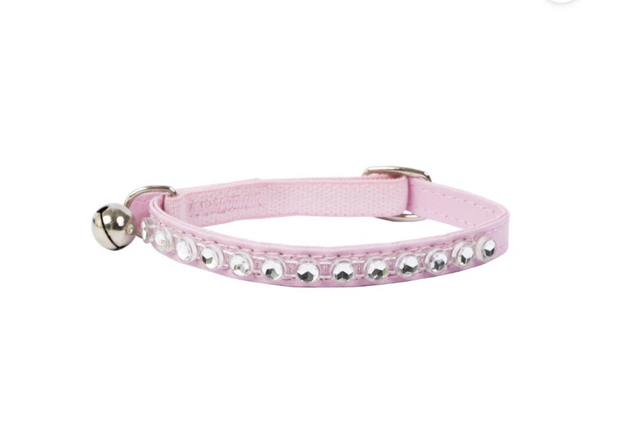 Pink rhinestone store cat collar