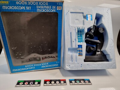 Edu Science Mikroskop Set Vintage 600X 300X 100X