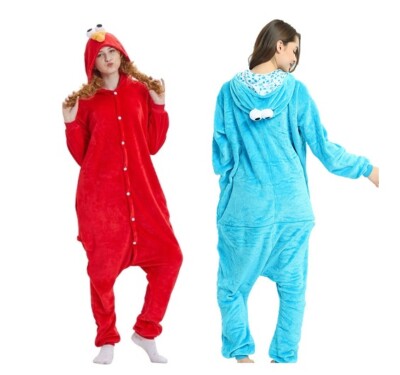 Adult Cookie Monster Elmo Onesie Sesame Street Costume Cosplay Kigurumi  Pajamas Australia