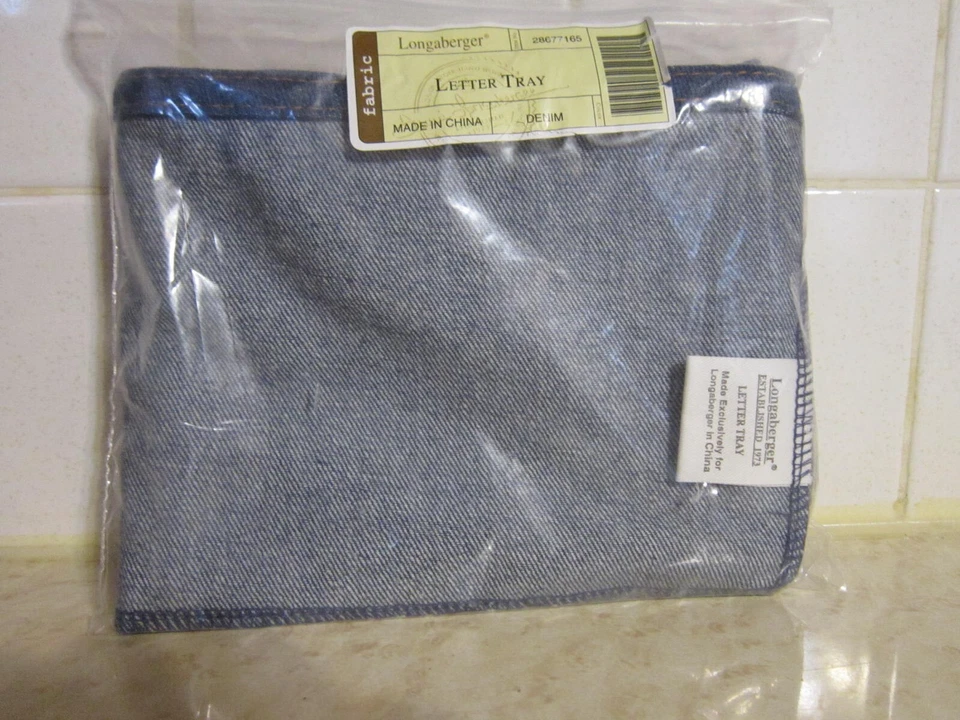 Longaberger Blue Denim Letter Tray Liner 28677165 ~ Liner Only ~ 13" x 10" x 5" - Image 2 of 4