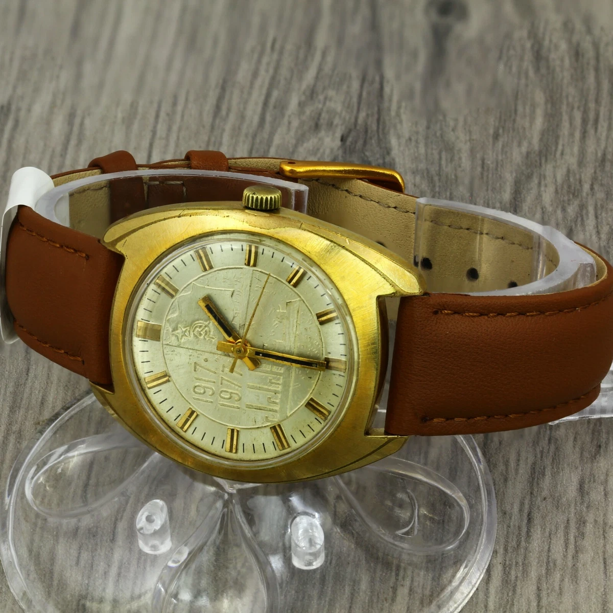 Montre bracelet homme Poljot 2609.H plaqu or m canique 1917 1977 dition LIMIT