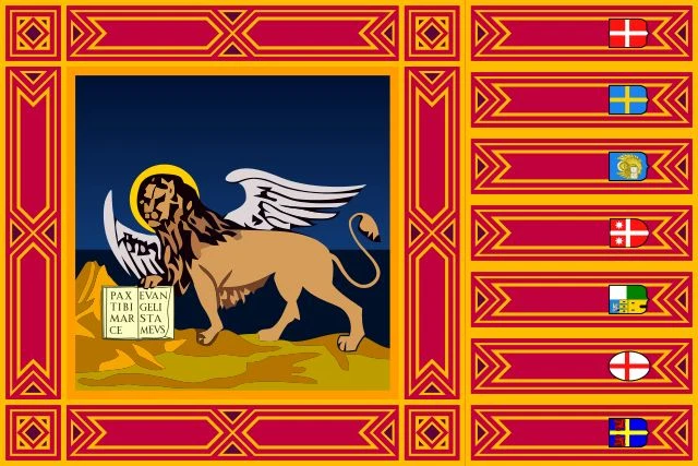 2x Auto Aufkleber Flagge Italien Region " VENETIEN " Fahne Sticker Flag 8 cm - Bild 1 von 1