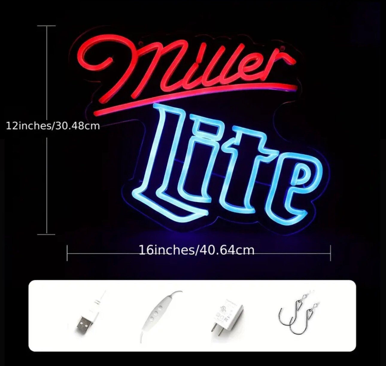 Miller Lite Neon Sign Wall Decor Beer LED Neon Light Bar Gift Dorm Man