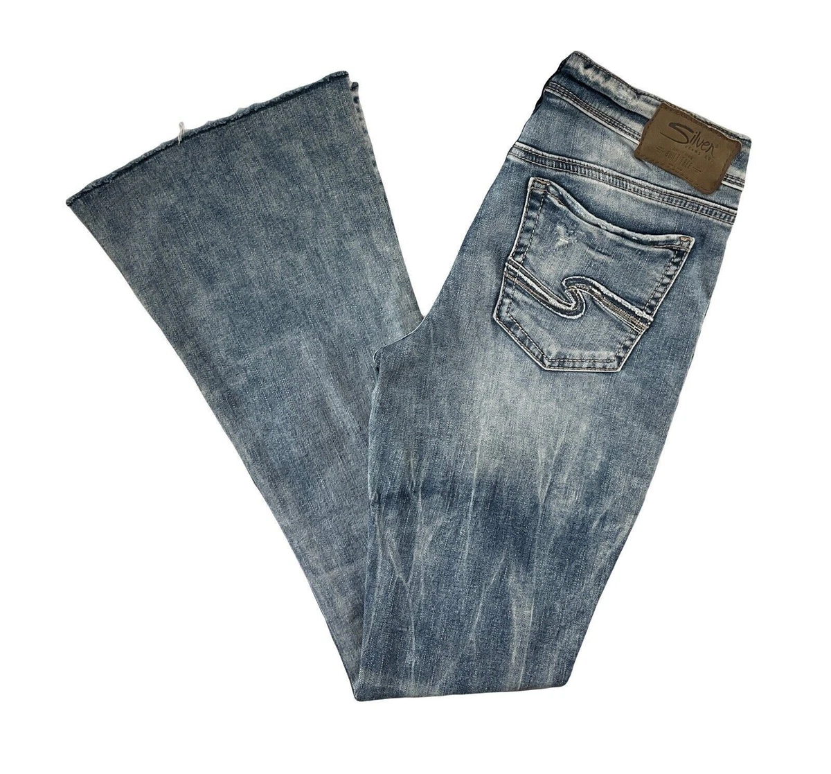 Distressed silver store jeans