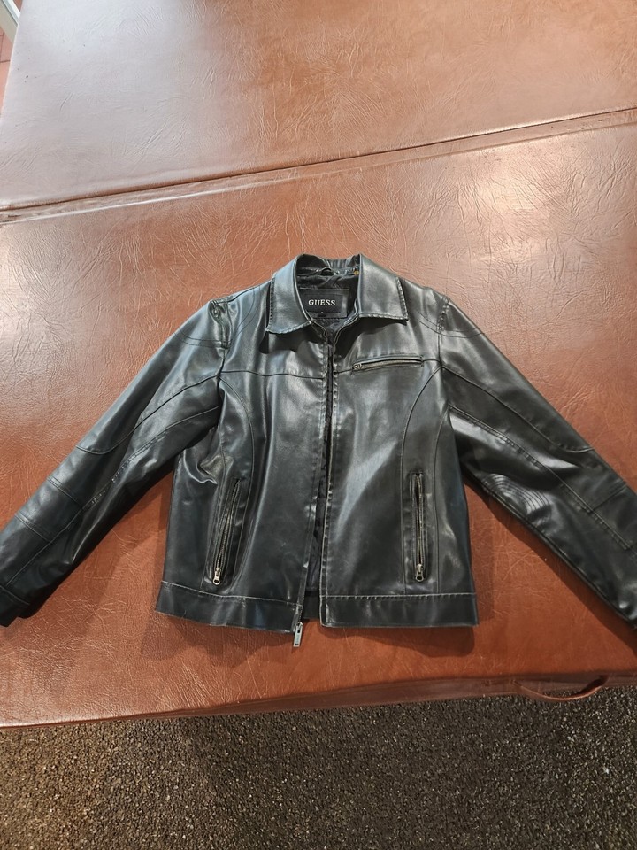 mens leather jacket medium men used sz eBay