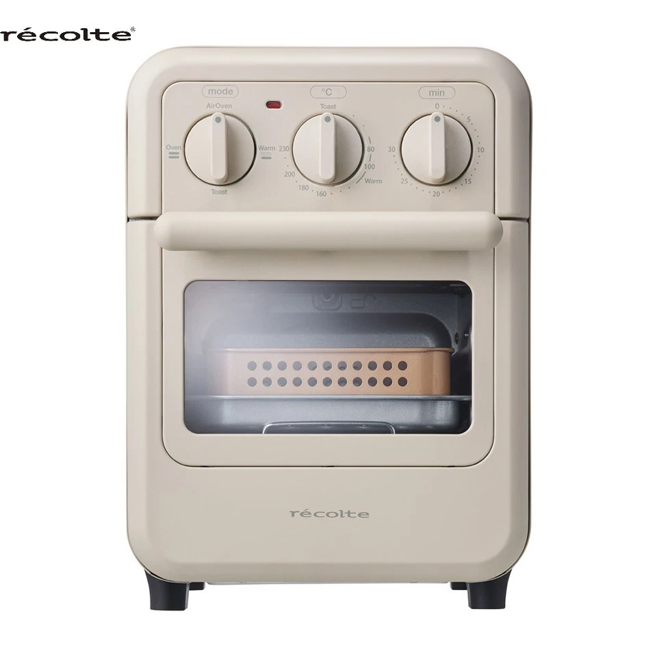 Tostadora Horno Aire Retrocolte RFT-1 W R GY Acero Vidrio AC100V 3 Colores JAPÓN NUEVO Foto 2 de 4