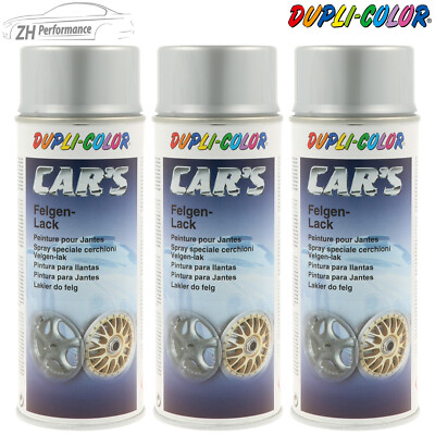 3x DUPLI COLOR Cars Lackspray Felgensilber Felgenlack Silber 400ml