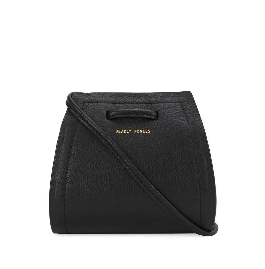 Deadly Ponies Bowman Mini Leather Crossbody Bag Black NEVER USED