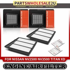 2pcs Engine Air Filter for Nissan NV2500 NV3500 2017-2021 TITAN XD 16-23 5.6L