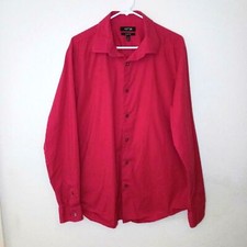 Apt 9 Slim Fit Men's Long Sleeve Shirt Size 17 1/2 Hot Pink Dress Shirt