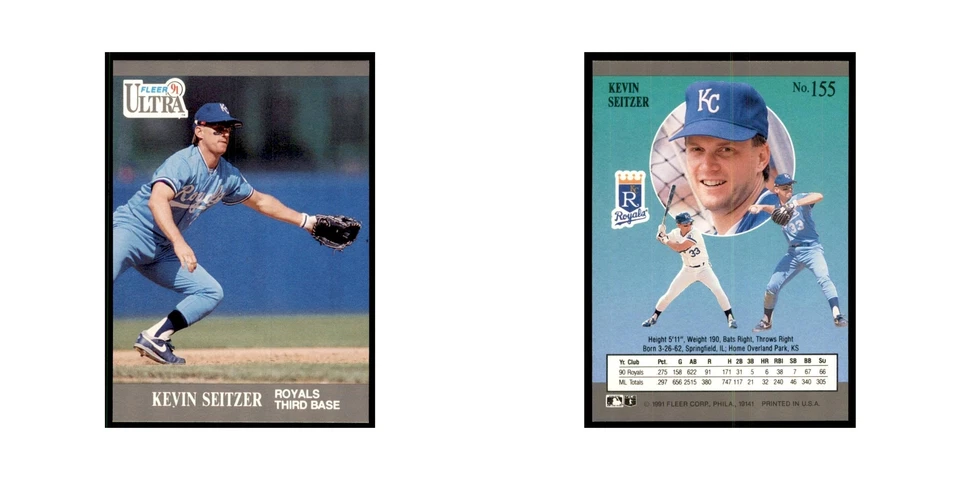 Kevin Seitzer 1991 Fleer Ultra #155 Baseball Cards Baseball Card NM - Image 3 of 3