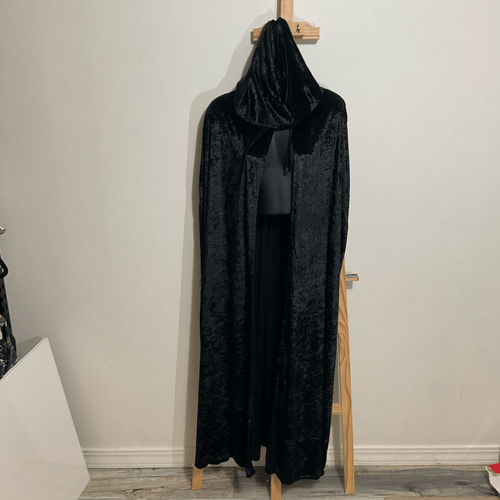 Spirit Halloween Costume Women’s Hooded Cape Long One size fits all Black