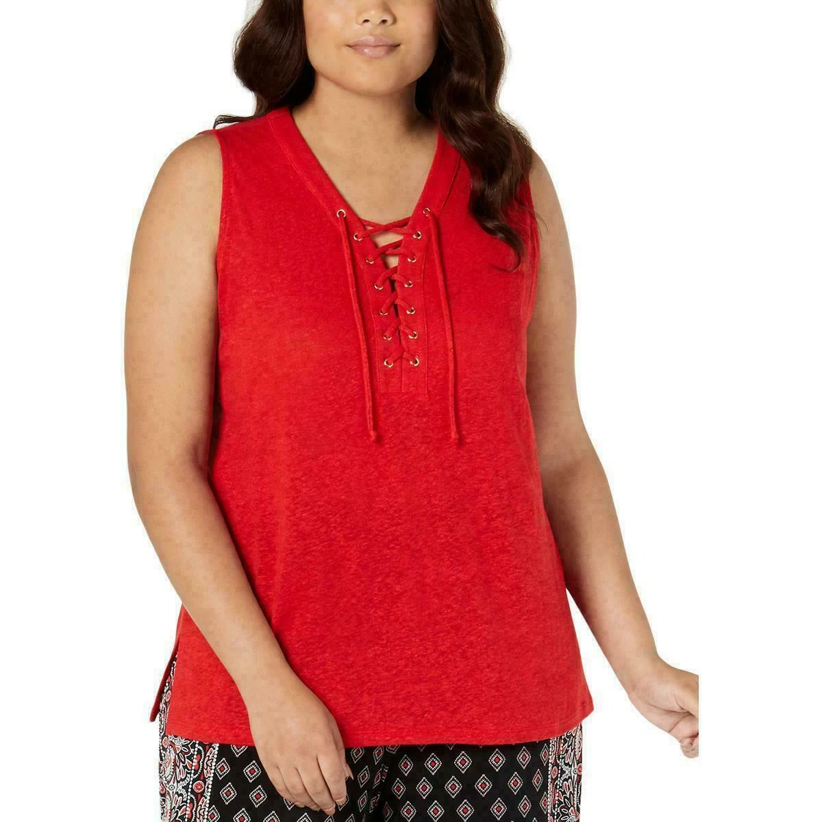 Débardeur Femme Coton Orange - Marque INC - Taille 3X/Plus Size - Occasion Très Bon État