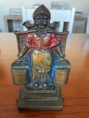 Cast Iron Door stop Figurine German Girl 6.5  Tall