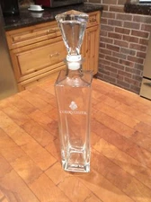 Empty Courvoisier Cognac Tall Decanter 50cl Bottle & Stopper Logo Kefla Glass 