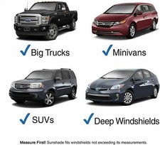 Foldable Car Windshield Sun Shade For Suv Minivan Pickup Truck 65x36