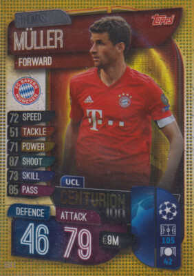 Topps Champions League 19 20 2019 2020 CEN3  Thomas Müller UCL Centurion