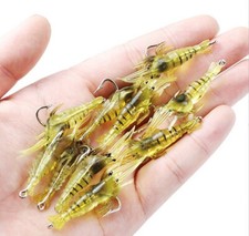 30PCS Shrimp Wobblers Fishing Lures Jigs Hook Silicone Bait Artificial Swim Bass