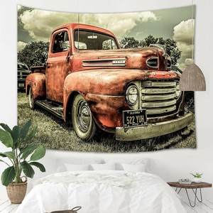 Rustic Car Wall Art Home Decor Old Truck Car Tapestry Wall Hanging Bedroom Ebay