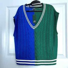 WILD FABLE Oversized Cable Knit Colorblock Sweater Vest Size Medium NWT