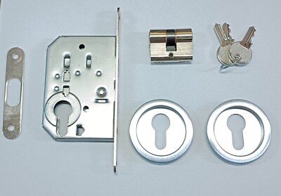 European Cylinder Profile Version Sliding Door Kit - GOLD or STEEL