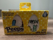 Peeps Boys Easter Crew Socks-2 Pack S/M 9-2.5