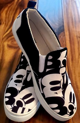 Disney 1928 Star Black and White Mickey Mouse Slip On Shoes  display picture 3