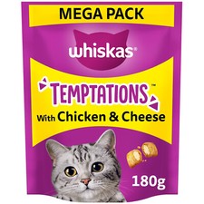 Image of Whiskas Temptations Delicious Dual Textured Adult Cat Treats - Chicken & Cheese