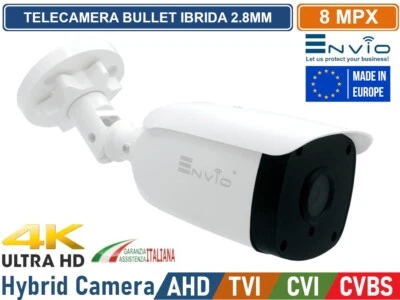 ENVIO TELECAMERA CCTV VIDEOSORVEGLIANZA BULLET IBRIDA 4in1 8MPx 4K ULTRA HD 2.8MM IP66